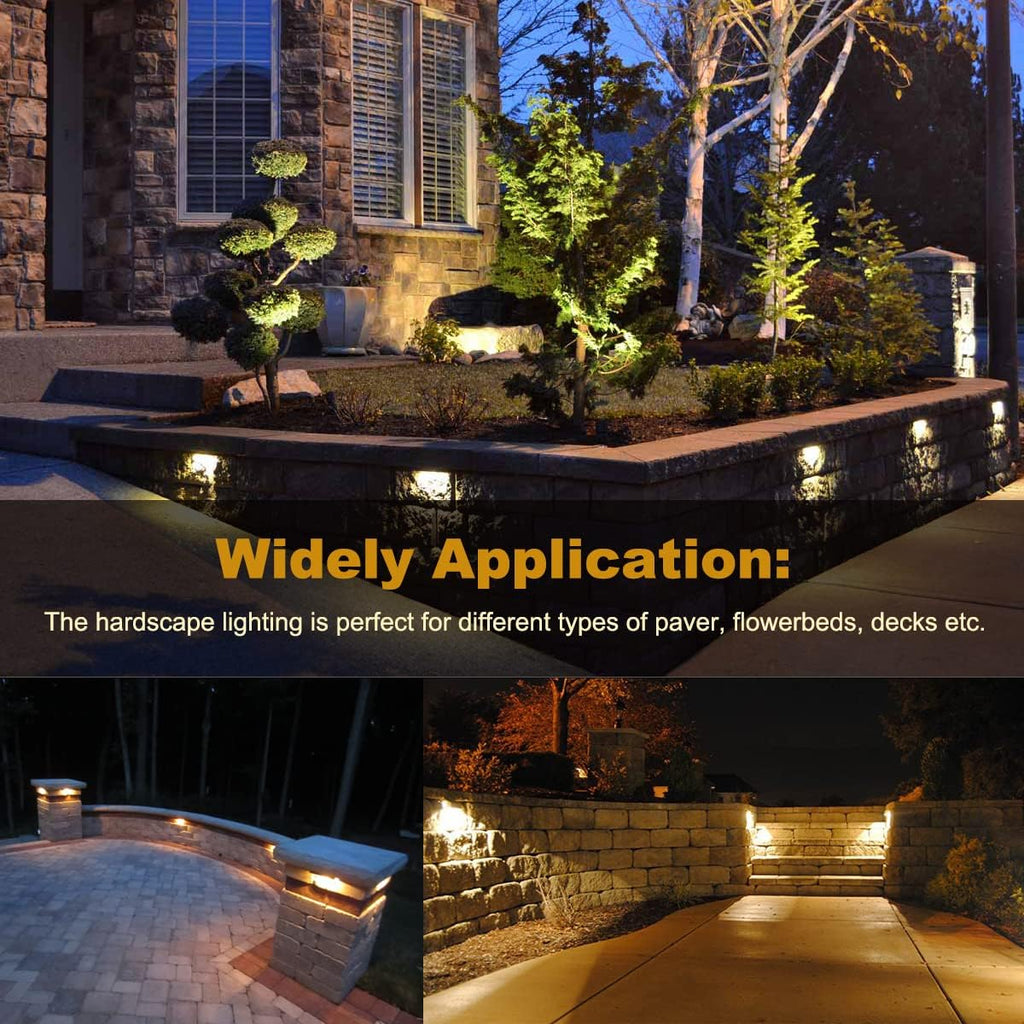 8-Pack 7 Inch 4W LED Hardscape Paver Light, IP65 Waterproof, Soft White 2700K A532879