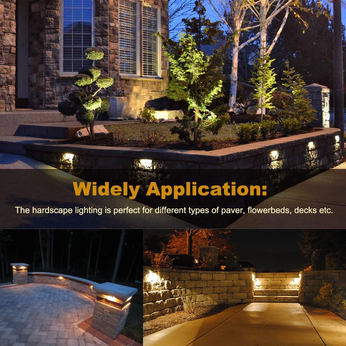 8-Pack 7 Inch 4W LED Hardscape Paver Light, IP65 Waterproof, Soft White 2700K A532879