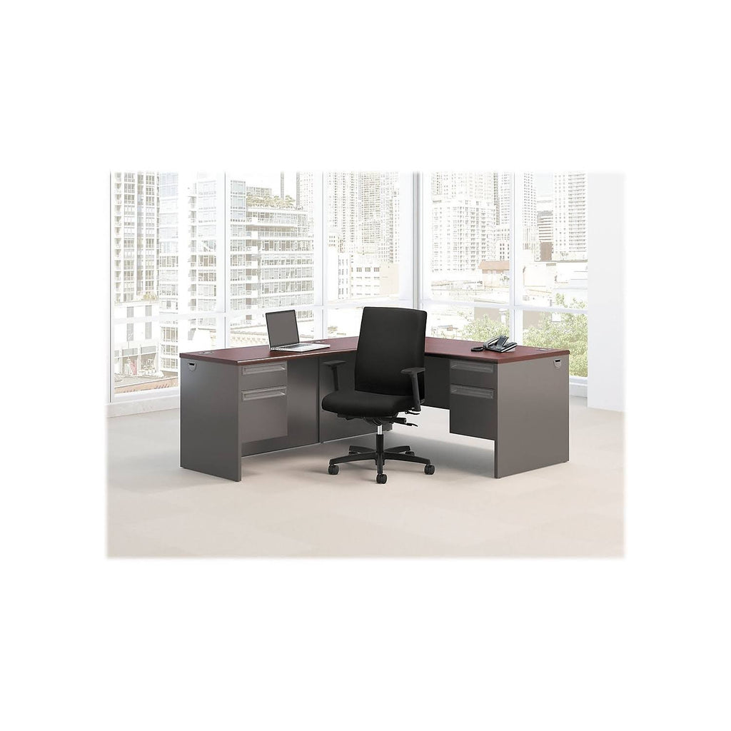 Mahogany Charcoal Left Return Desk O3628