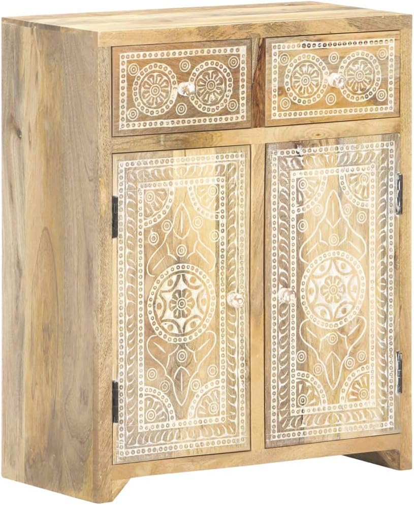 Solid Acacia Wood Sideboard with Drawer and Storage Cabinet V278