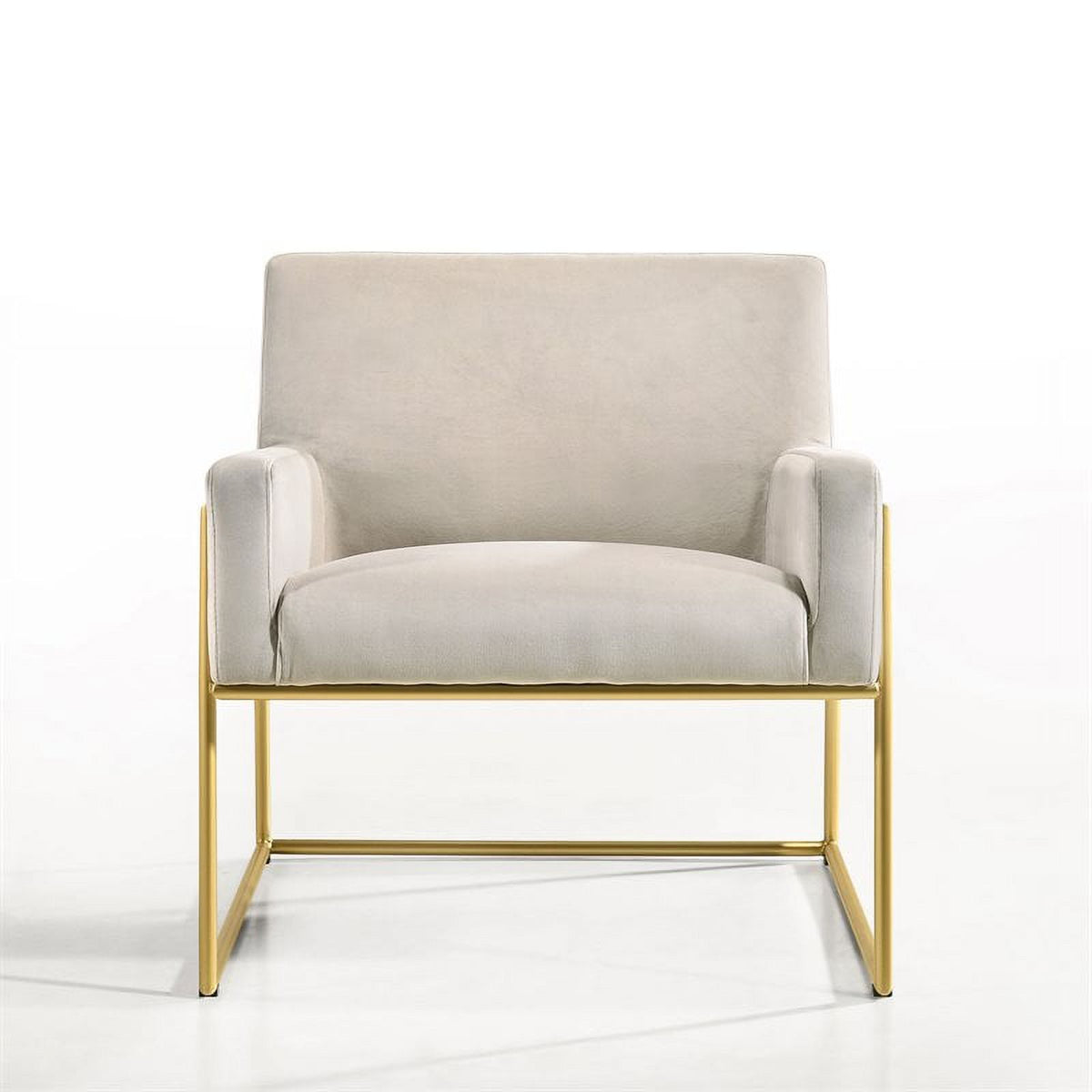 Steel & Velvet Upholstered Lounge Accent Chair in Abalone Gray K73552