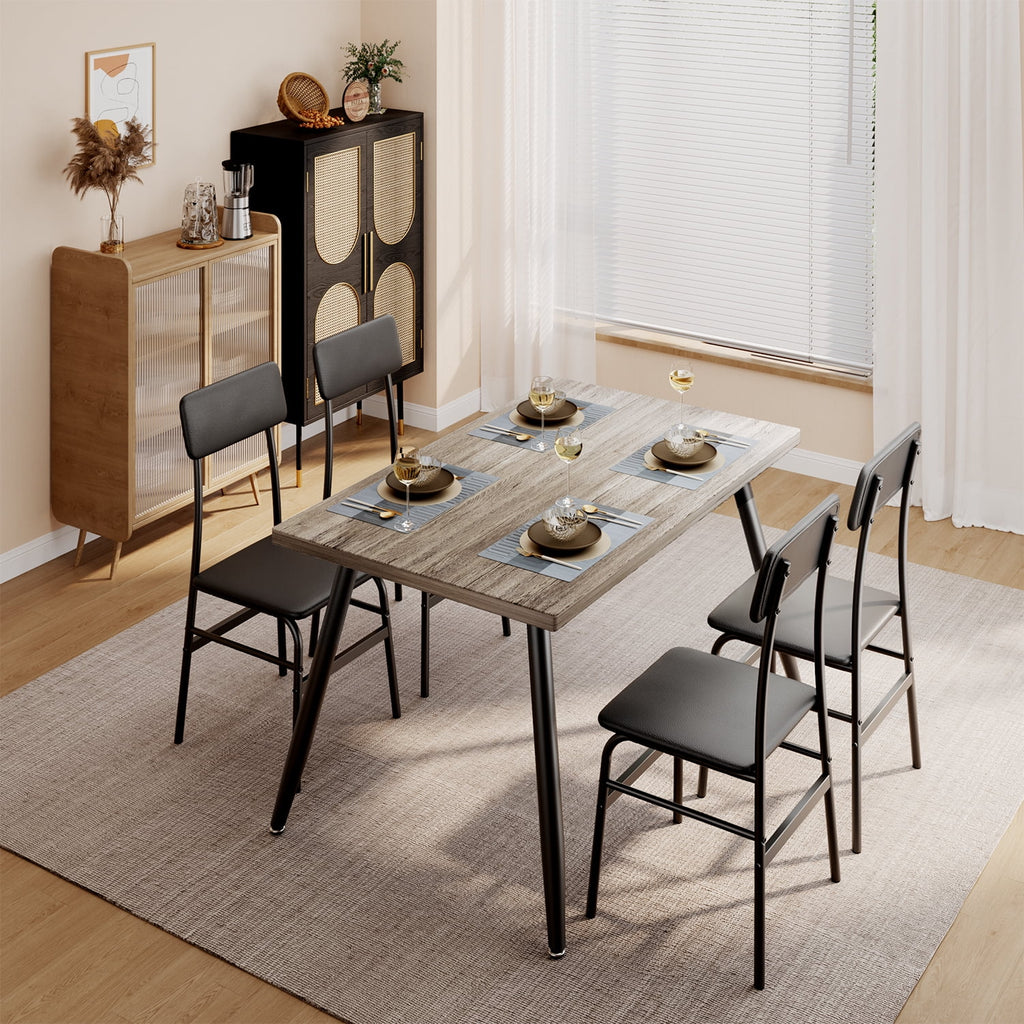 Dining Table Set for 4 Gray E6732