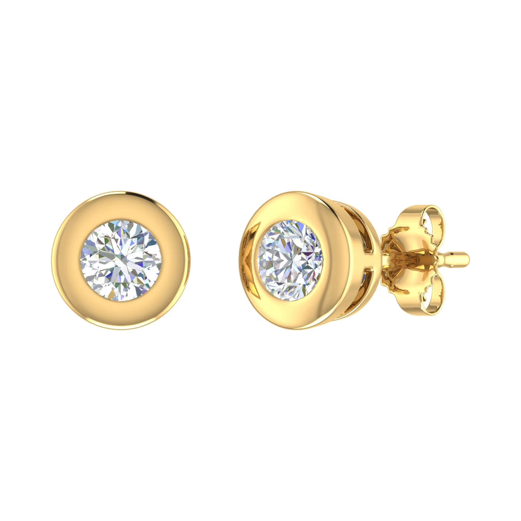 10K Yellow Gold Diamond Stud Earrings X716
