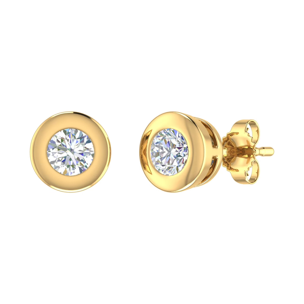 10K Yellow Gold Diamond Stud Earrings X716