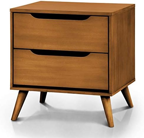 Gray 2-Drawer Wood Nightstand E5649