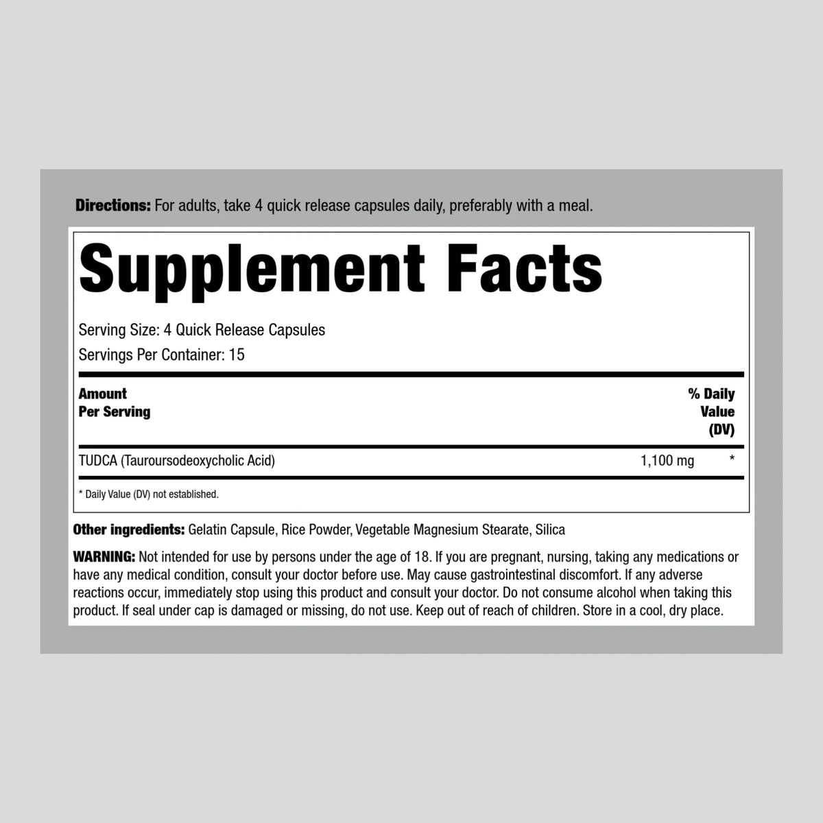 1100mg 60 Capsules Non-GMO Gluten Free Supplement G76125