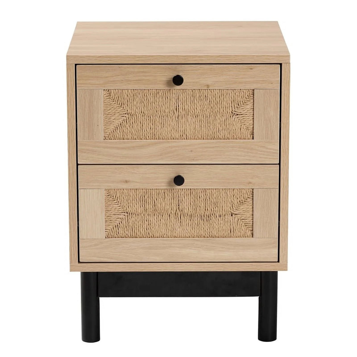 2-Drawer Mid-Century Wood End Table V376