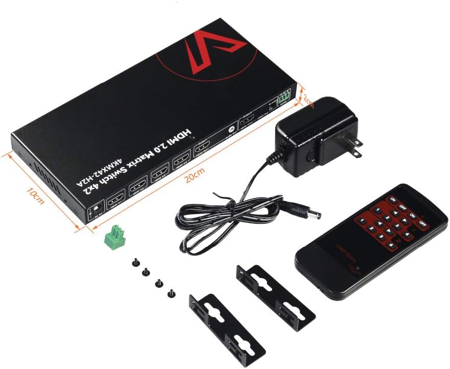 HDMI 2.0 Matrix Switch 4x2 4K@60Hz HDR ARC HDCP 2.2 18Gbps V1471