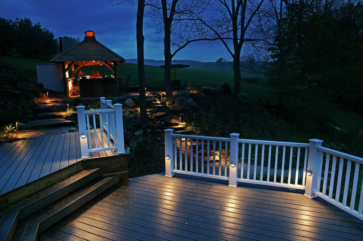 6 Pack Low Voltage LED Deck Light, Die-cast Aluminum, 3000K Warm White W208