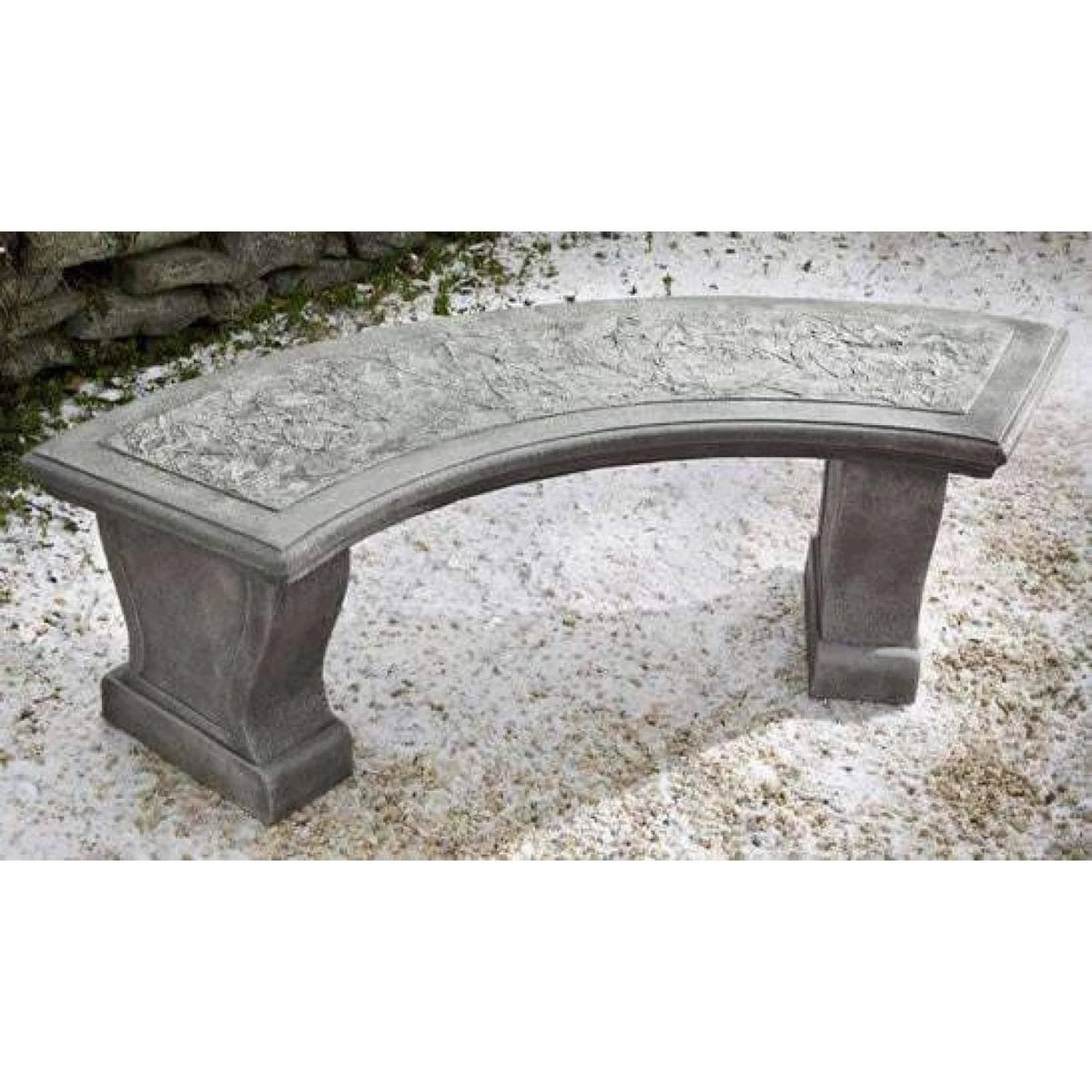 Alpine Stone Curved Leaf Bench A819713