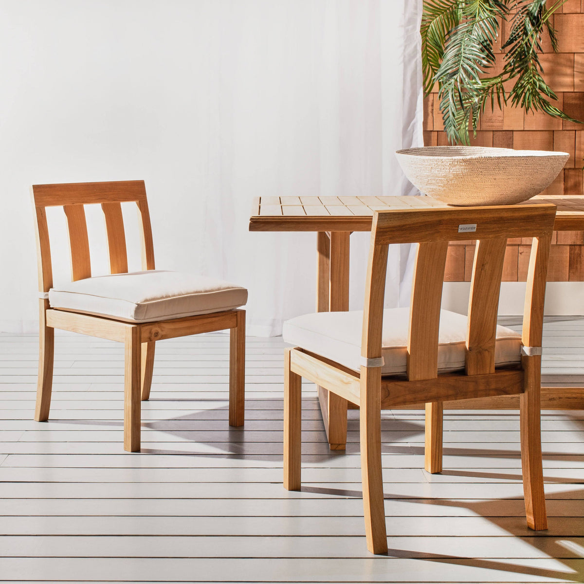 Teak Dining Chair Natural Set of 2 Z337