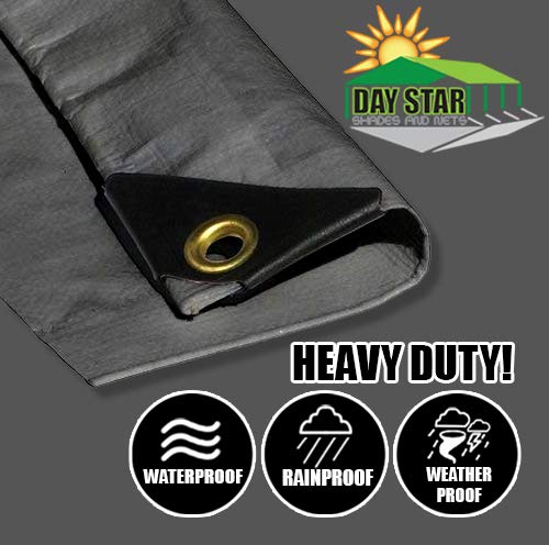 16'X30' Extra Heavy Duty 12 mil Silver Tarp 3 Ply Coated Reinforced Canopy 6 oz 3 Layer I17611