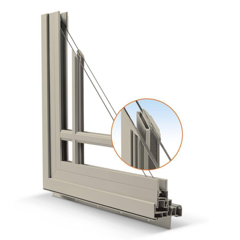 White Vinyl Awning Window with Colonial Grids U249