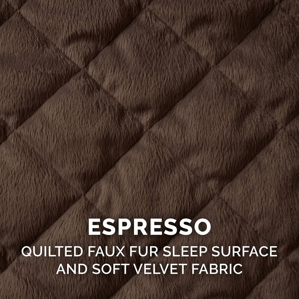 Espresso Velvet L-Chaise Dog Bed M7307