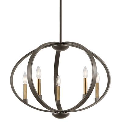 Old Bronze 5-Light Candle-Style Chandelier R2302