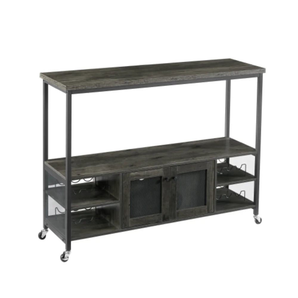 Dark Grey Wine Shelf Table U78473