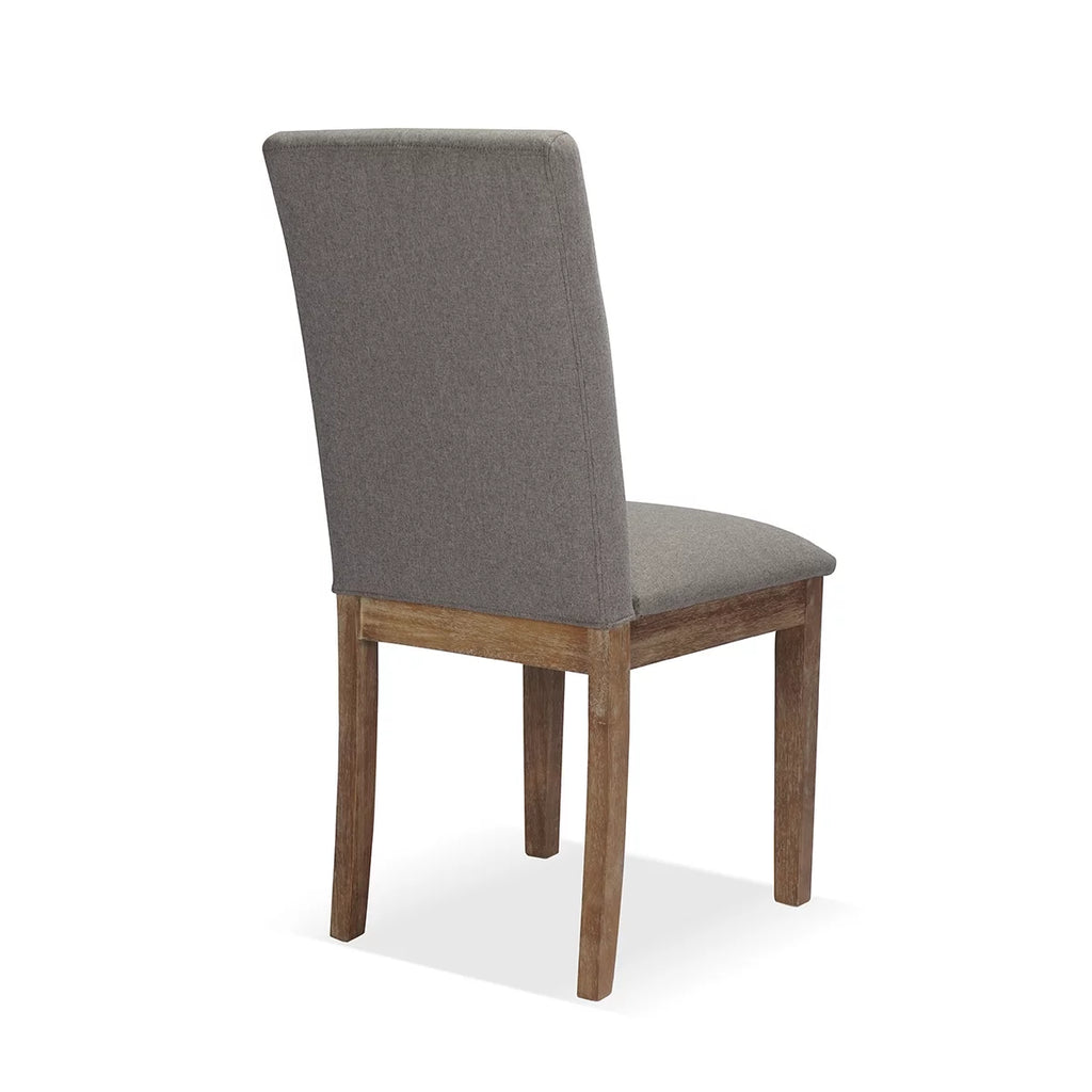 Gray Tufted Dining Chair with Solid Wood Legs Set of 2 Z72759