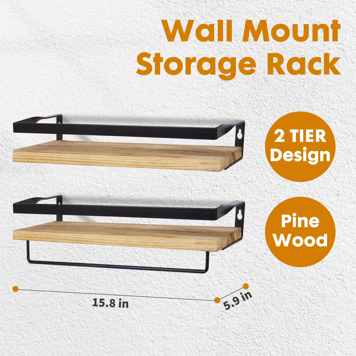 2 Pack Wood Floating Shelves I7307