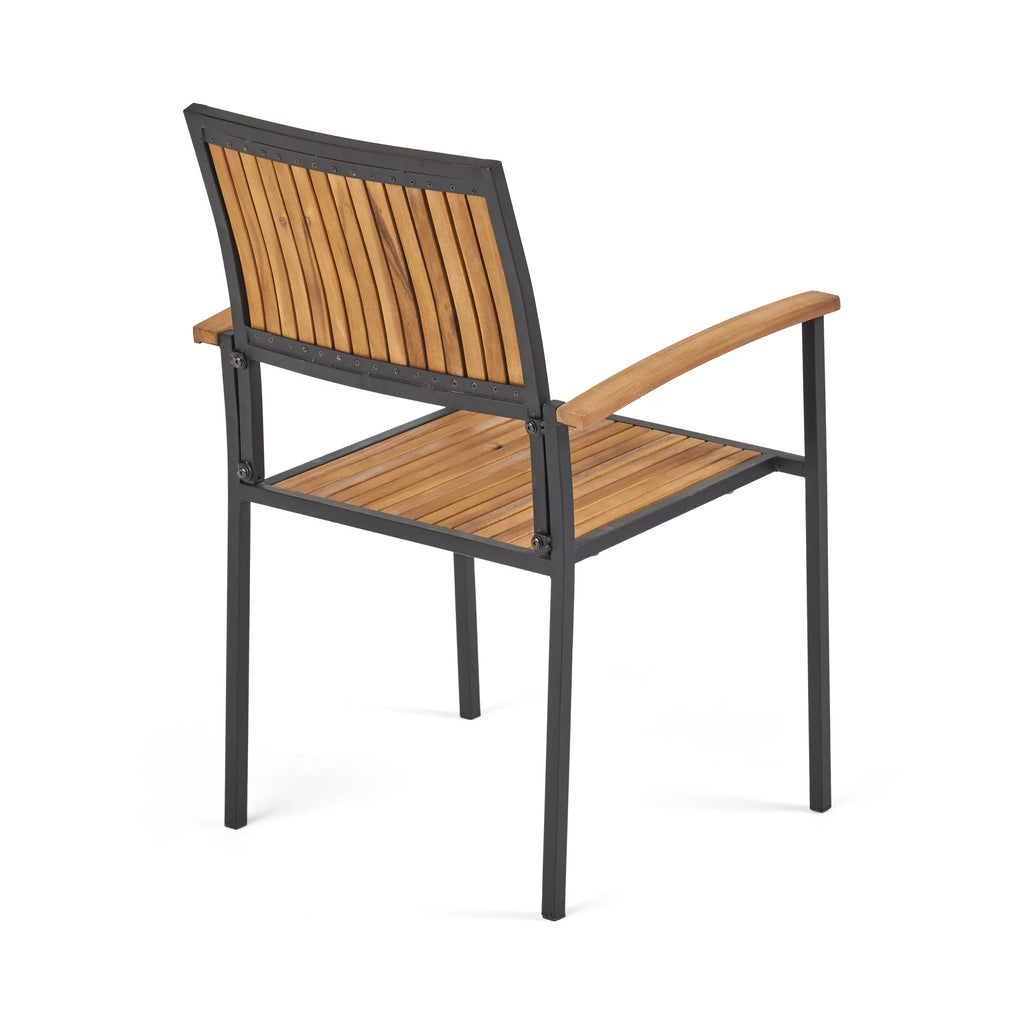 4 Seater Acacia Wood Circular Dining Set S1120