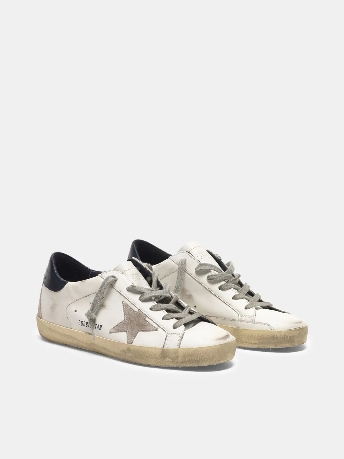 Suede Sneakers with Blue Heel Tab F544301