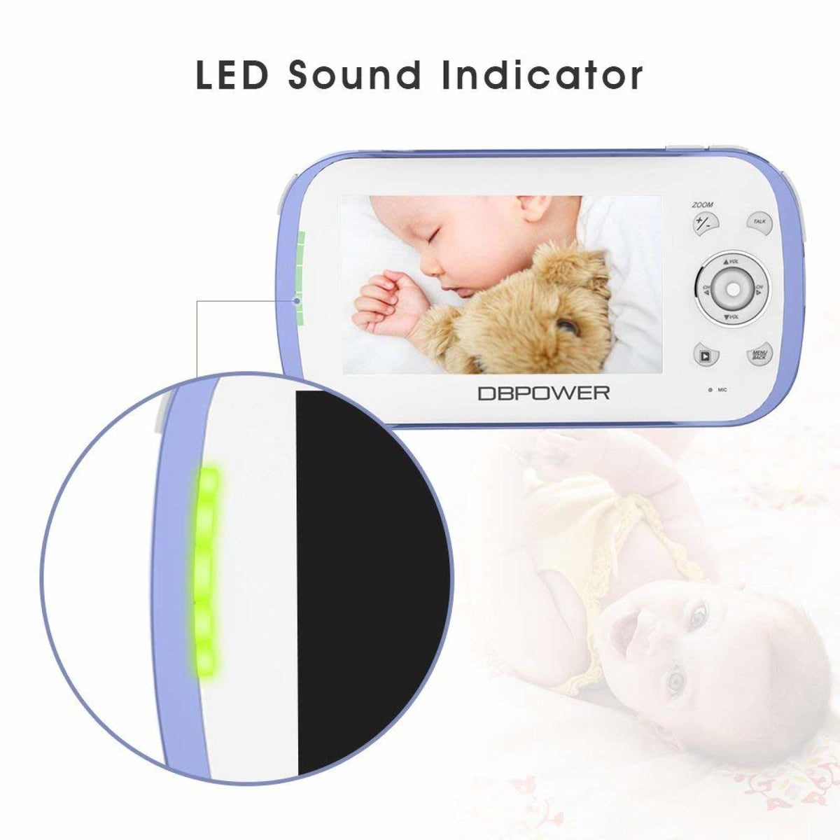 4.3" LCD Video Baby Monitor with 270 Pan-Tilt-Zoom T437419