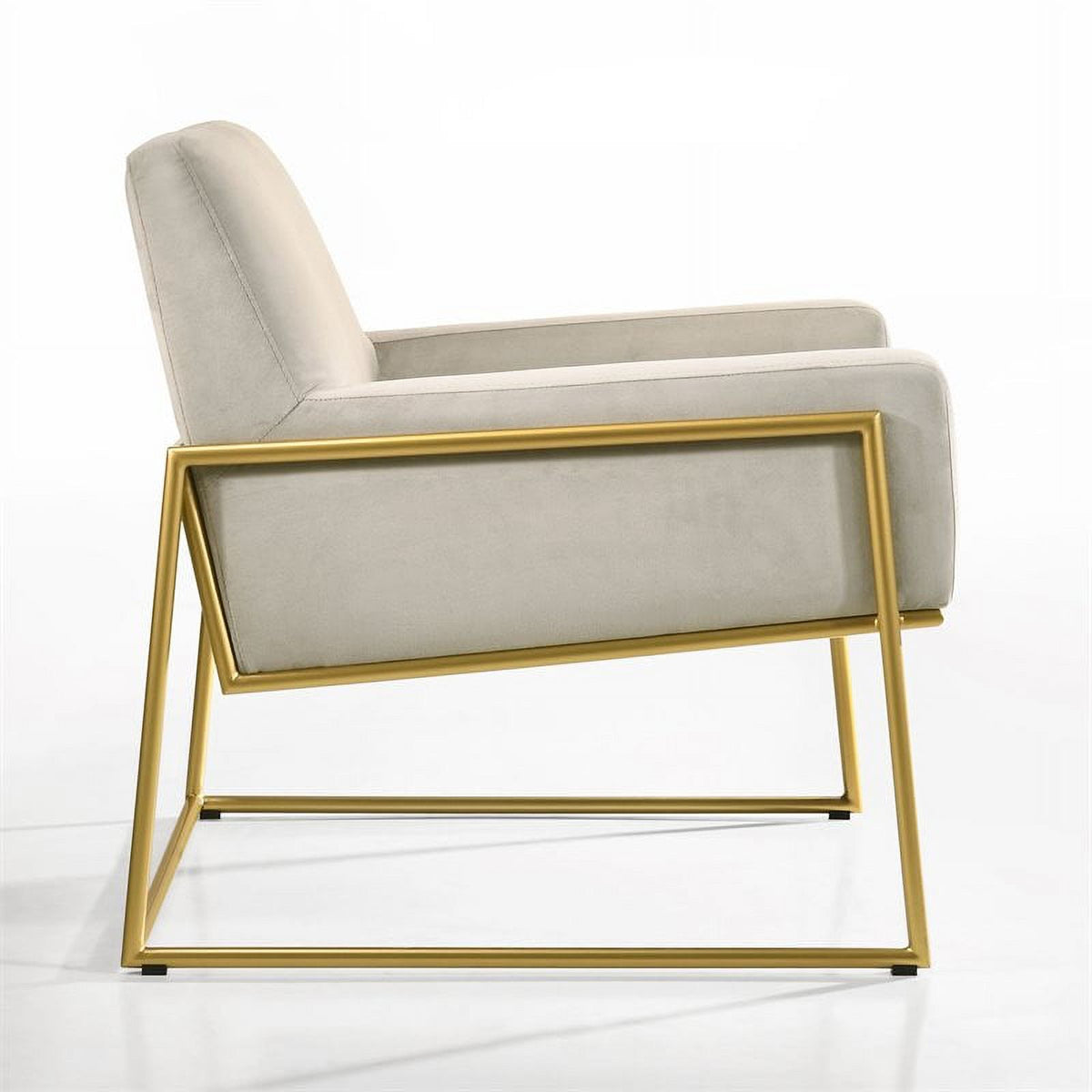 Steel & Velvet Upholstered Lounge Accent Chair in Abalone Gray K73552