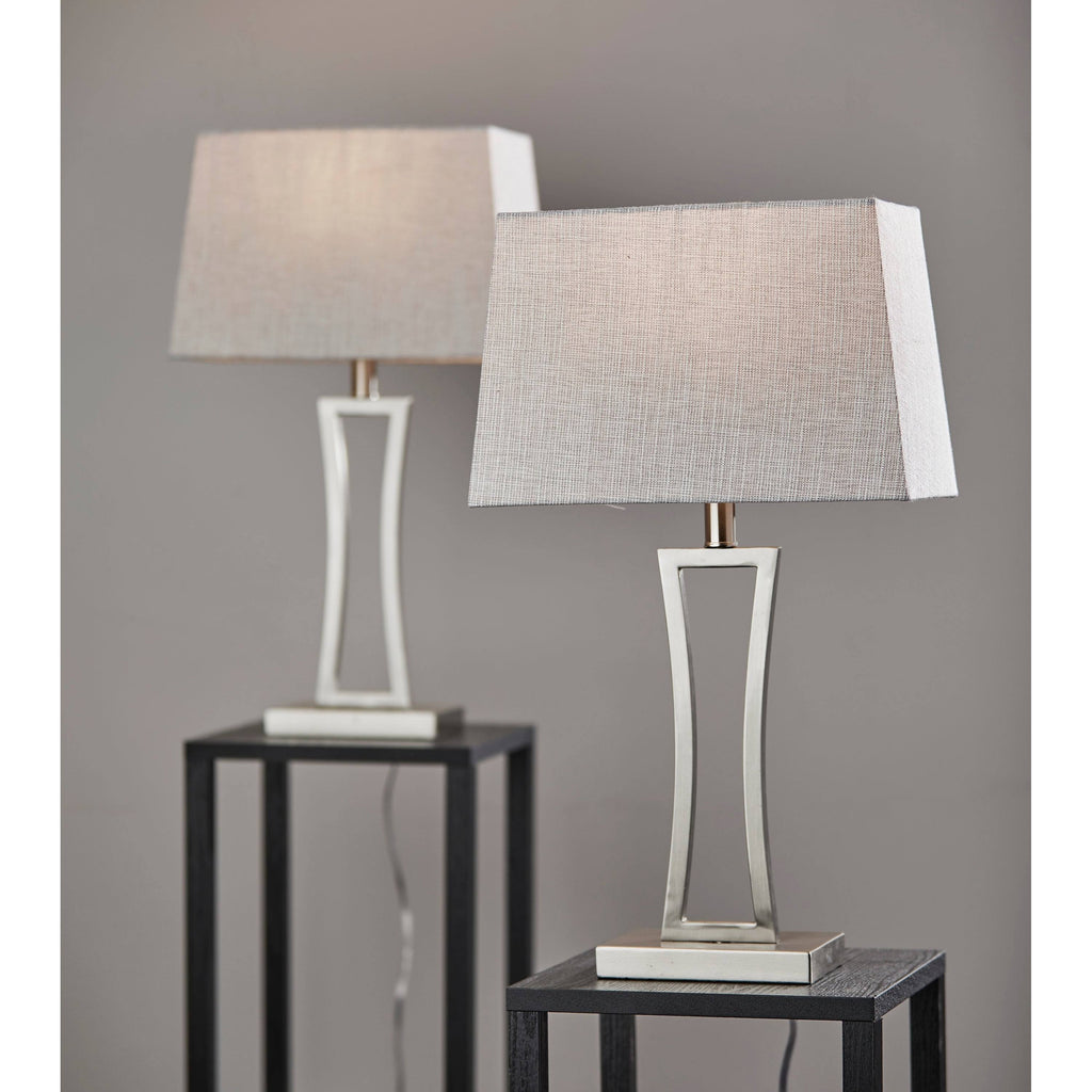 Brushed Steel Table Lamp, 2 Piece D655