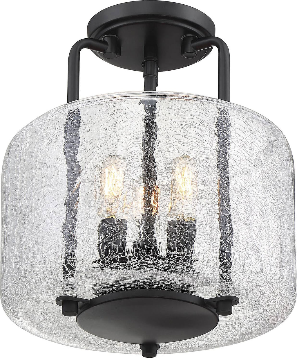 3 Light Black Semi Flush Mount Z509443