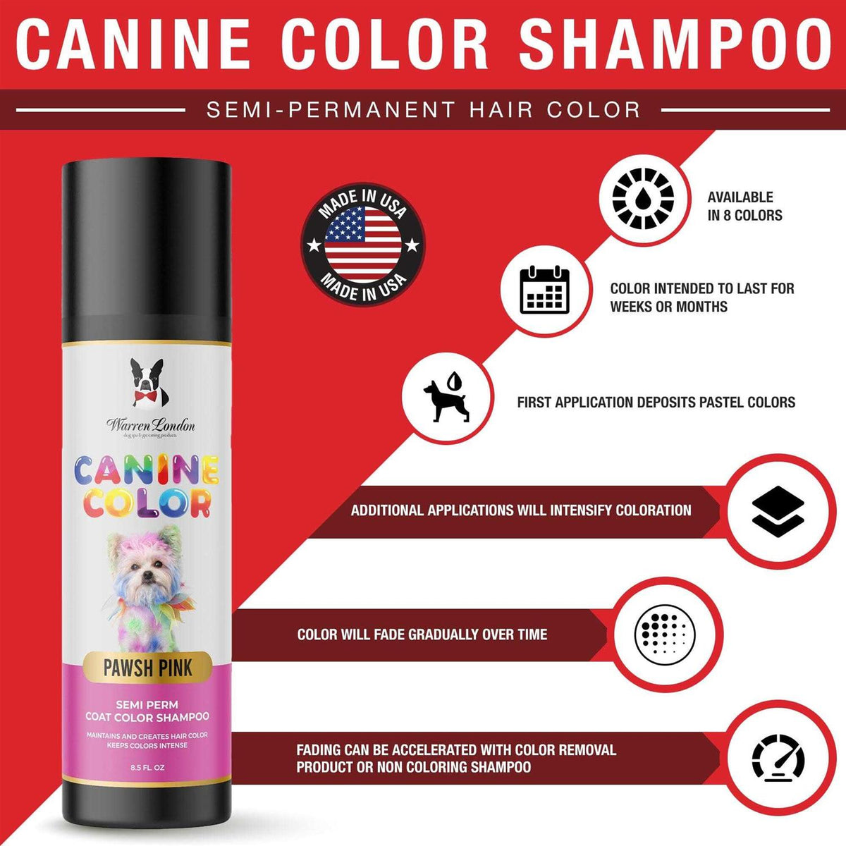Semi Perm Coat Color Shampoo for Dogs Z610