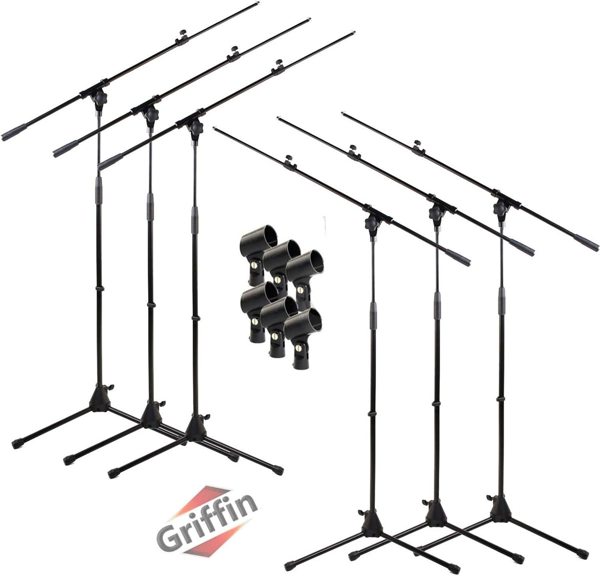 Microphone Boom Stand with Mic Clip Adapter (Pack of 6) N7377