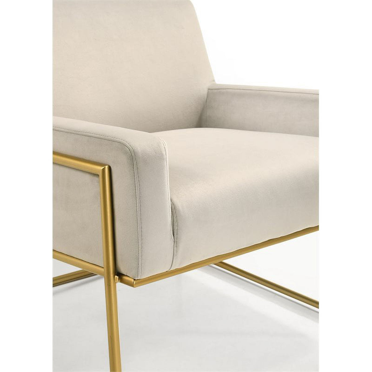 Steel & Velvet Upholstered Lounge Accent Chair in Abalone Gray K73552