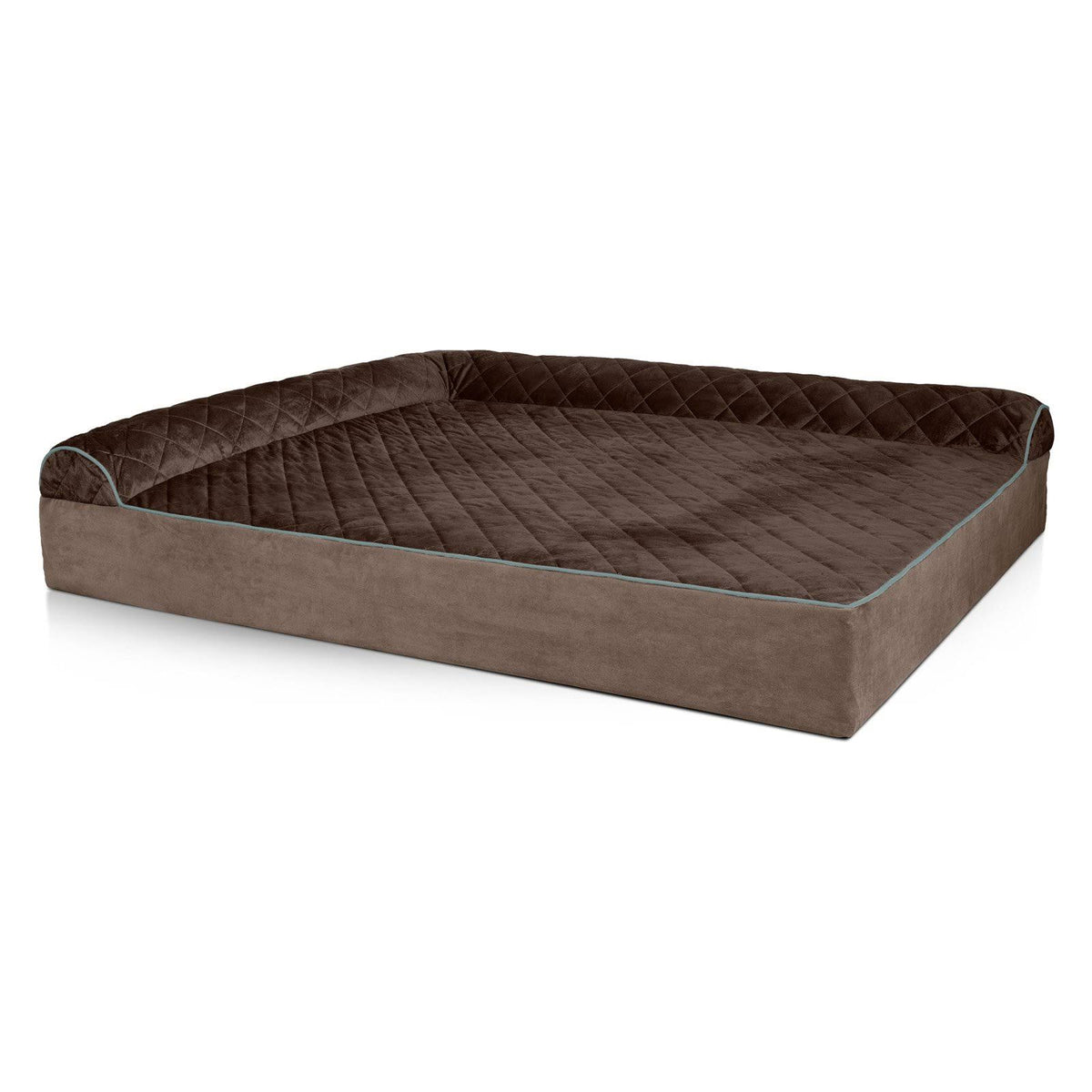 Espresso Velvet L-Chaise Dog Bed M7307