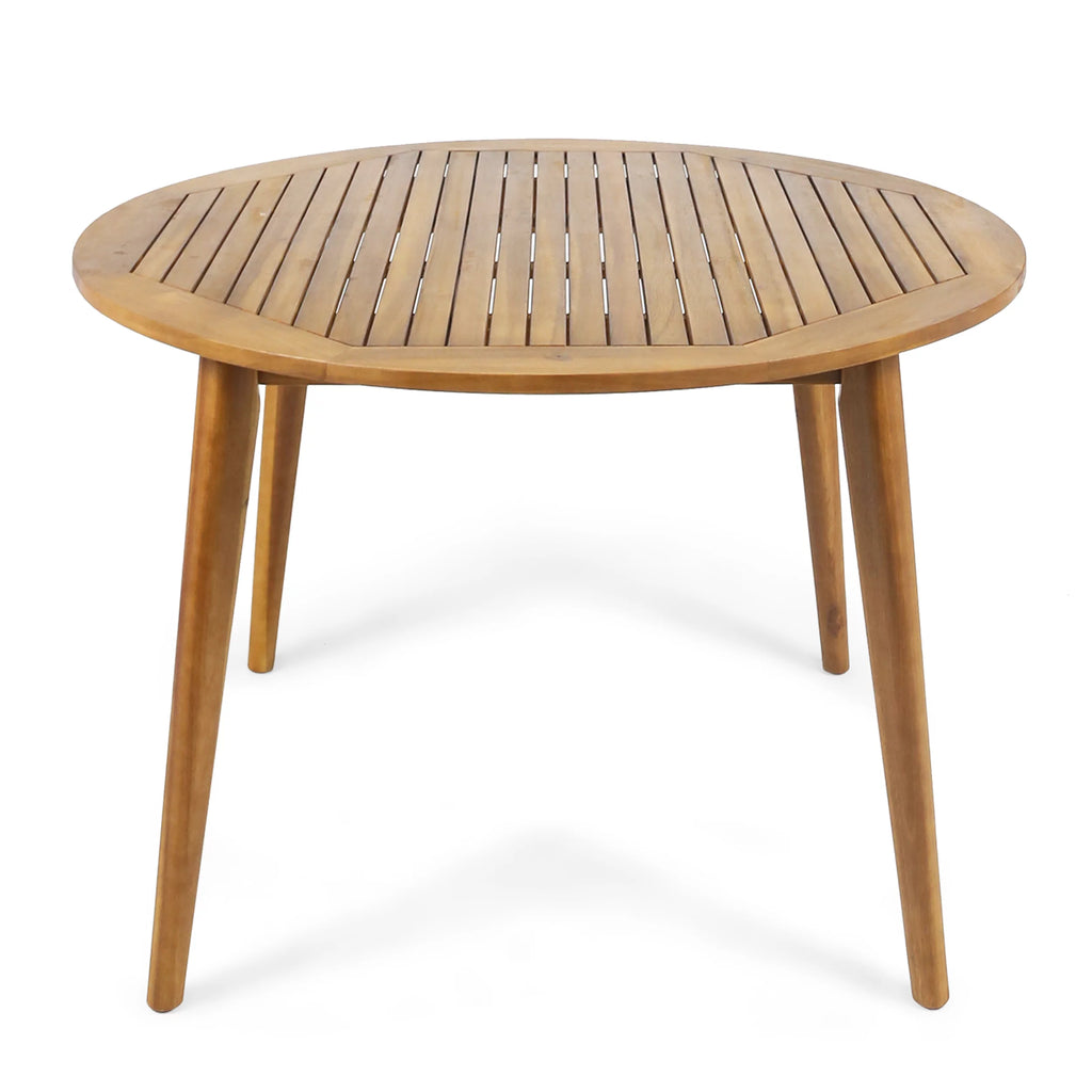 4 Seater Acacia Wood Circular Dining Set S1120