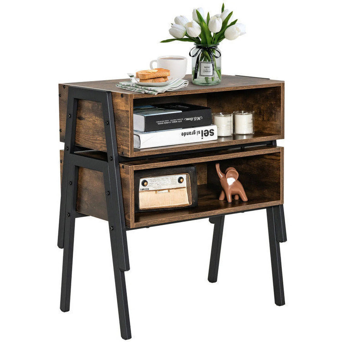 2 Pieces Stackable Night Stand J360052