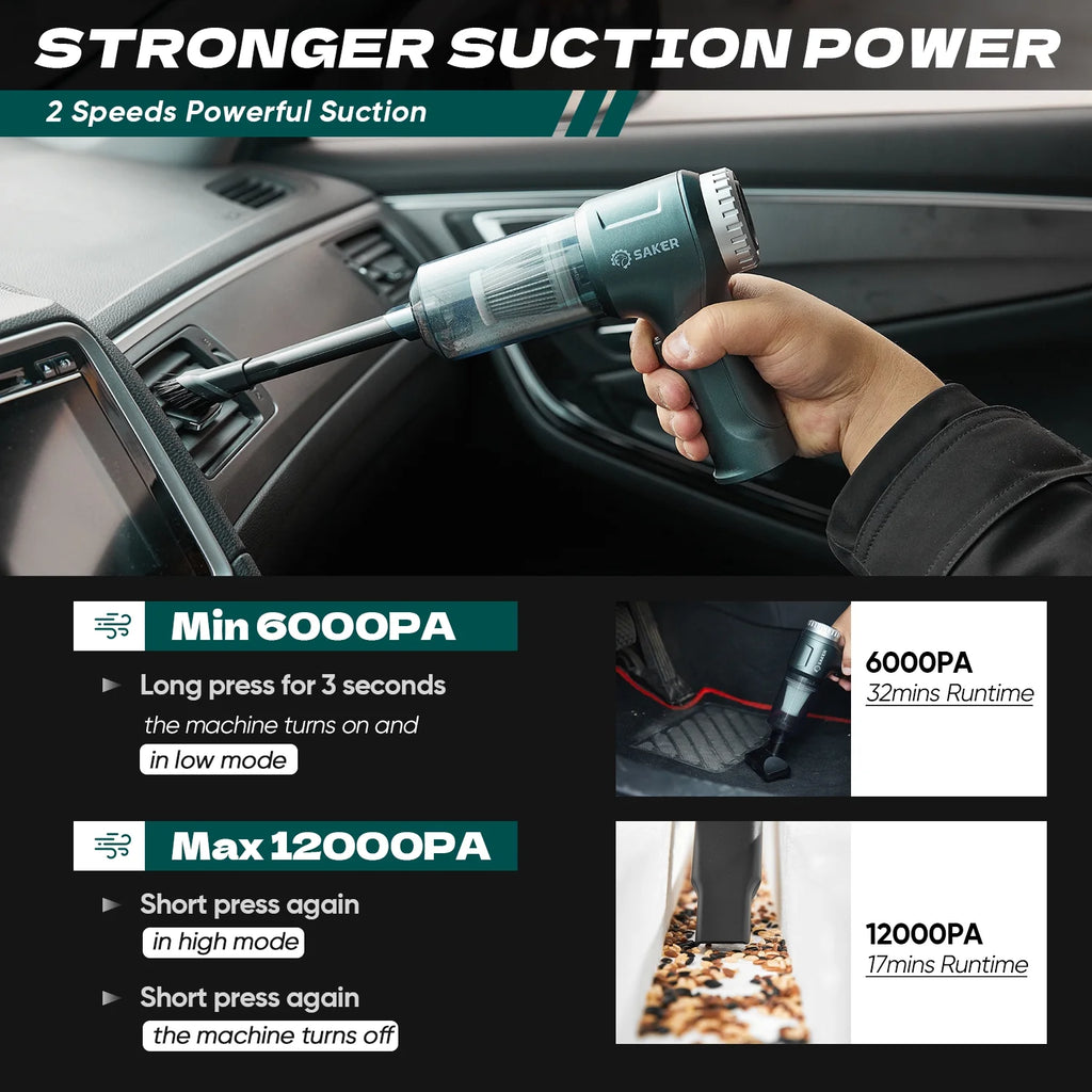 Handheld Vacuum Cleaner, 12000PA 3 in 1 Car Cleaning Kit E97770