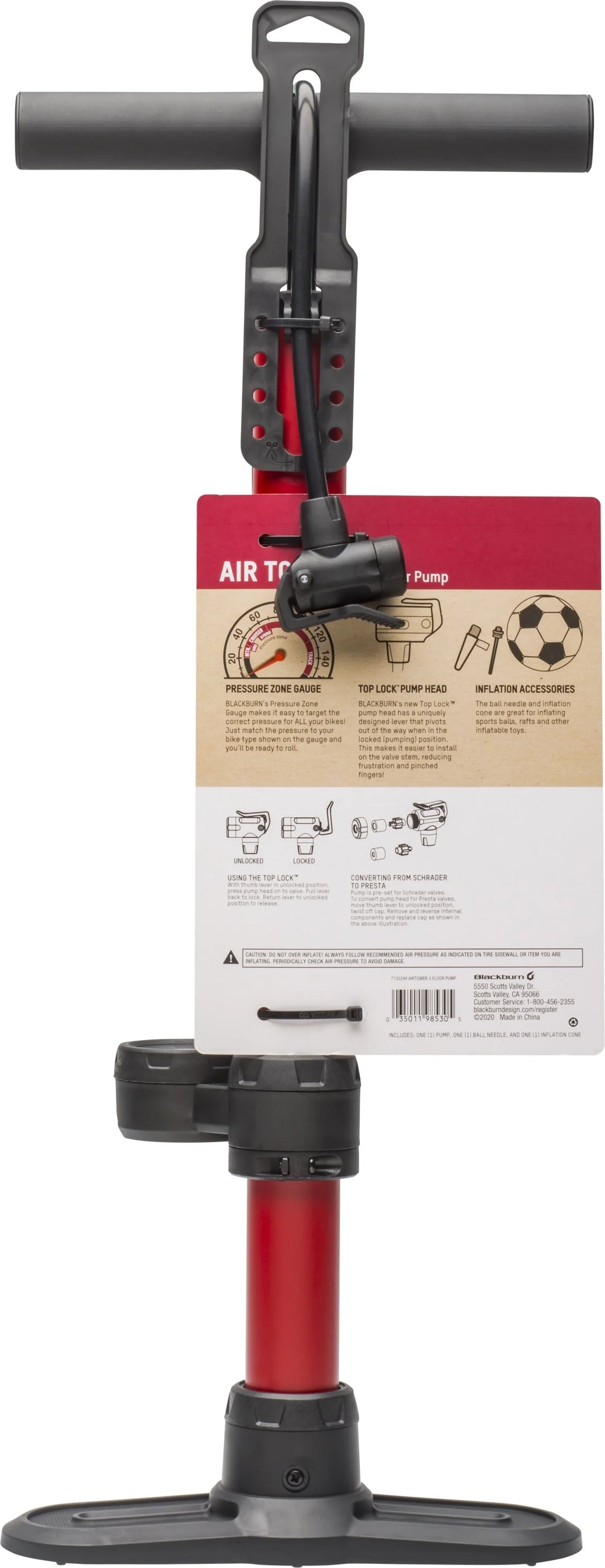 Bicycle Floor Pump with Mid Gauge T137