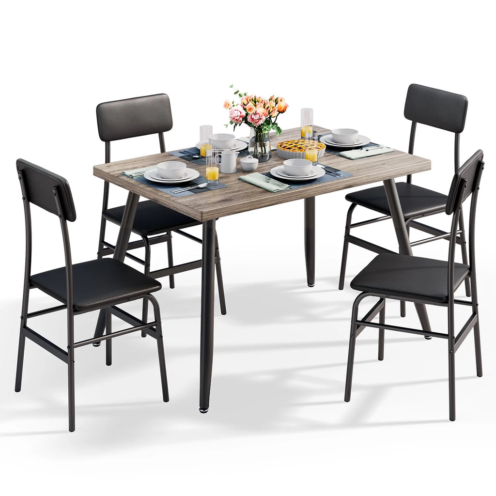 Dining Table Set for 4 Gray E6732