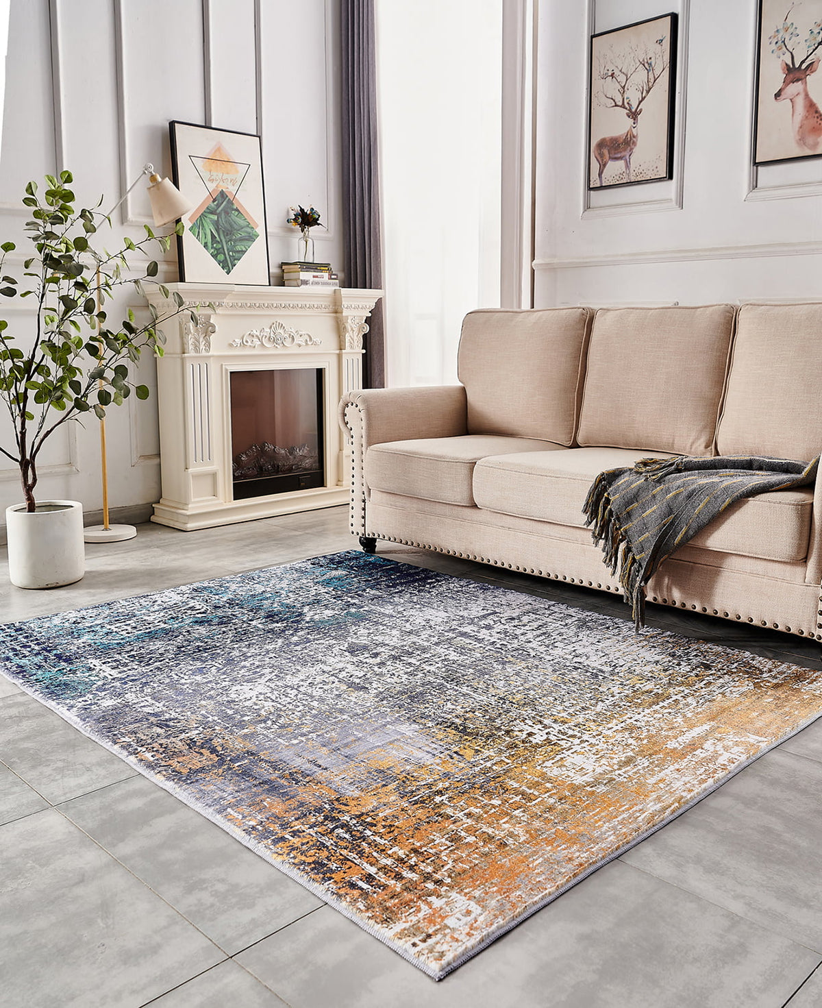 Abstract Design Area Rug U47874