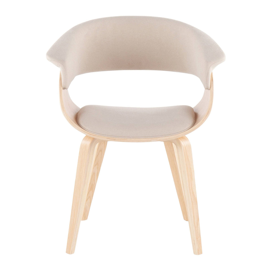 Cream Fabric Zebra Wood Dining Accent Chair Z431626