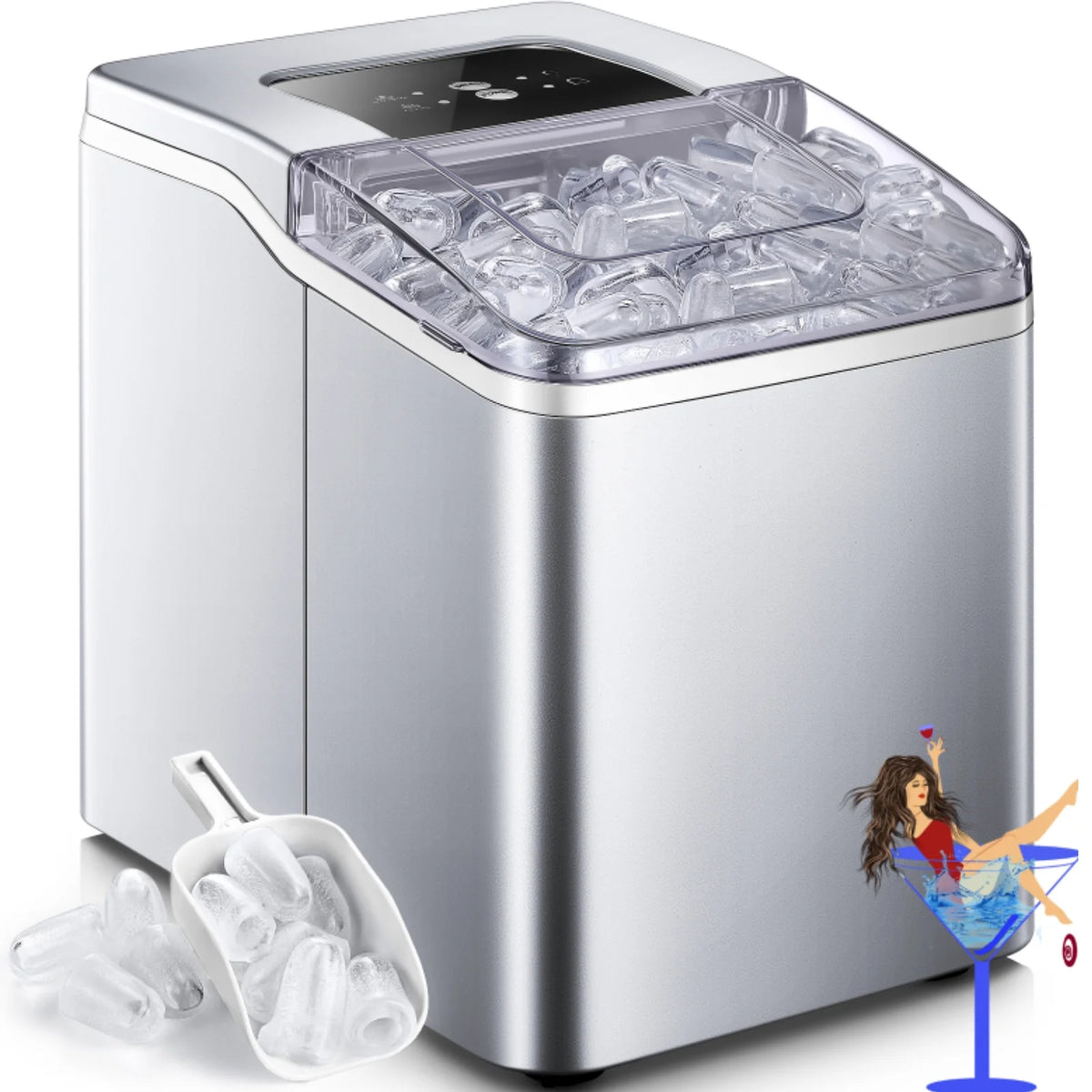 Countertop Ice Maker 2 Ice Sizes 28 lbs Self-Clean S61201