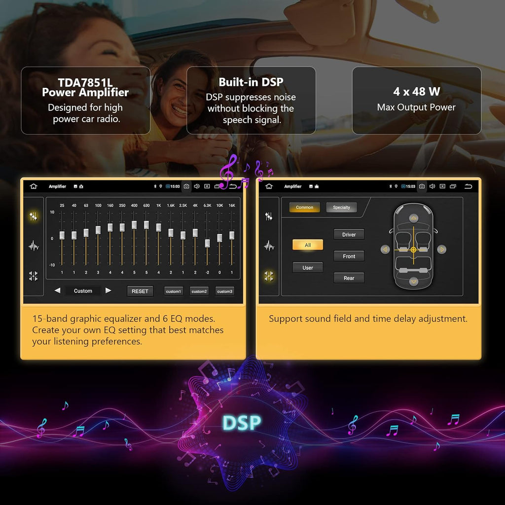 7 Inch Double Din Car Stereo Receiver with Bluetooth 5.0 T810