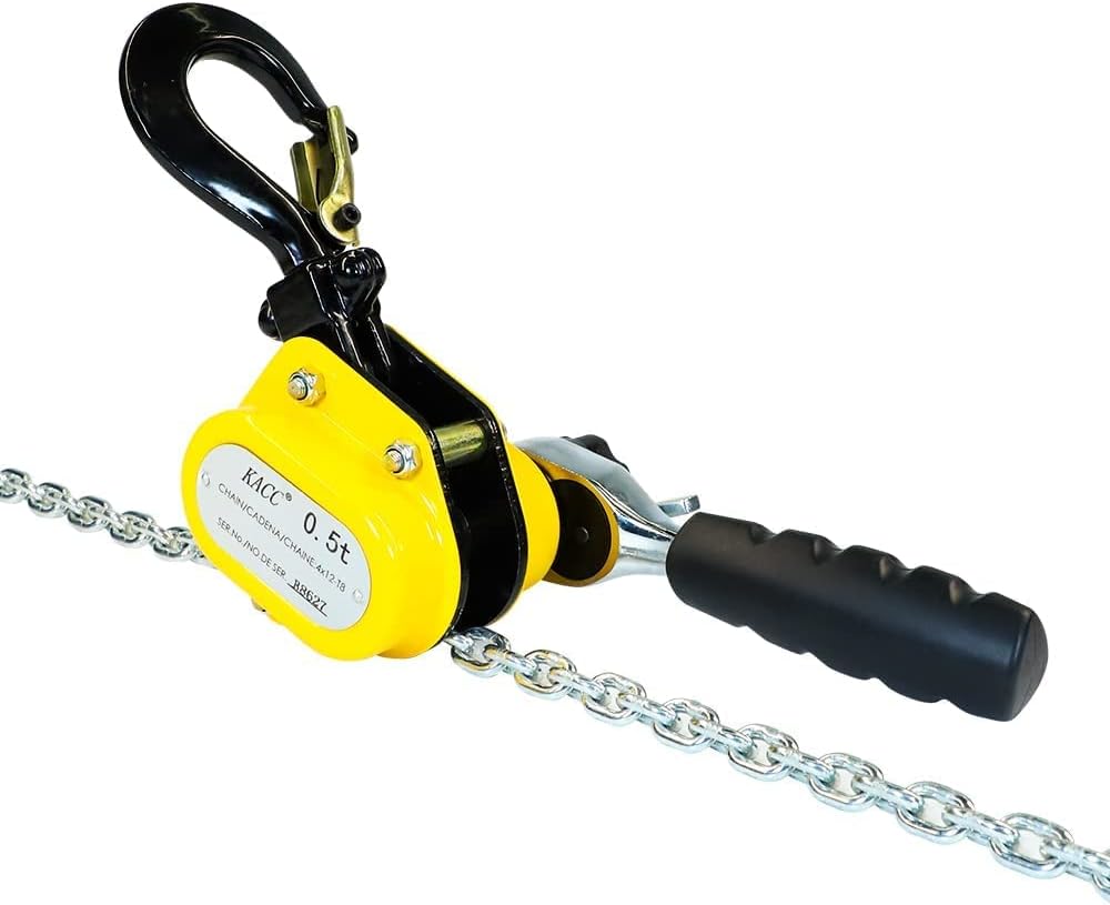 550LBS Manual Lever Chain Hoist 5 Feet Lift G80 Chain with Hook Pack of 2 A889