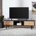 Black Oak 2 Drawer 1 Shelf Media Stand Q1279