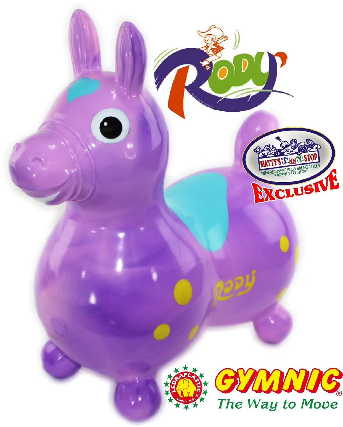 Purple & Pink Swirl Inflatable Bounce & Ride Horse M560