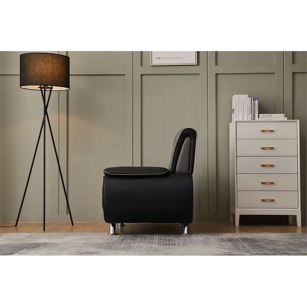 Black Faux Leather Sofa S517215