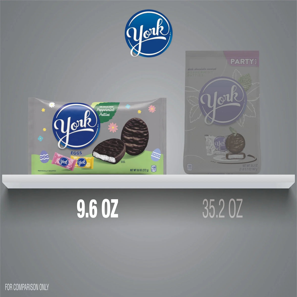 Dark Chocolate Peppermint Patties Eggs Candy, Bag 9.6 oz B2093