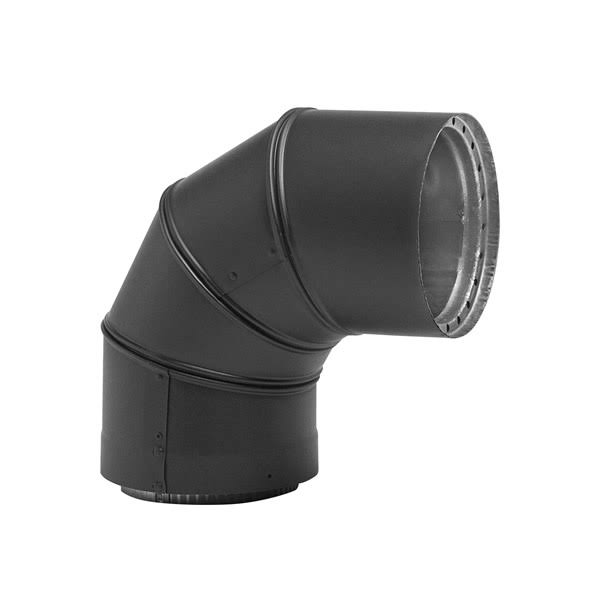 8x22 Black Double Wall Stove Pipe 45 Elbow A88402