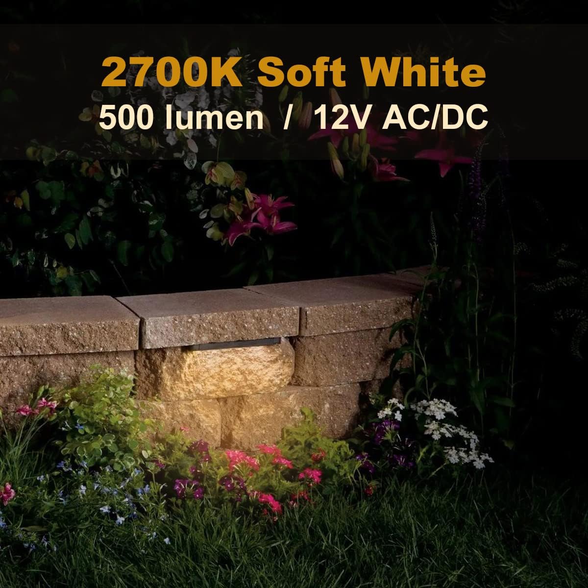 8-Pack 7 Inch 4W LED Hardscape Paver Light, IP65 Waterproof, Soft White 2700K A532879
