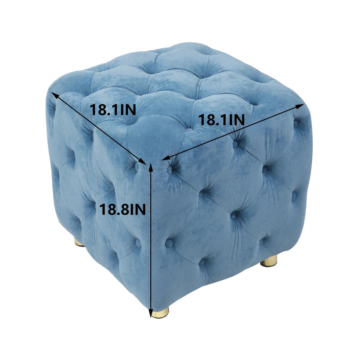 Velvet Tufted Square Ottoman X25574