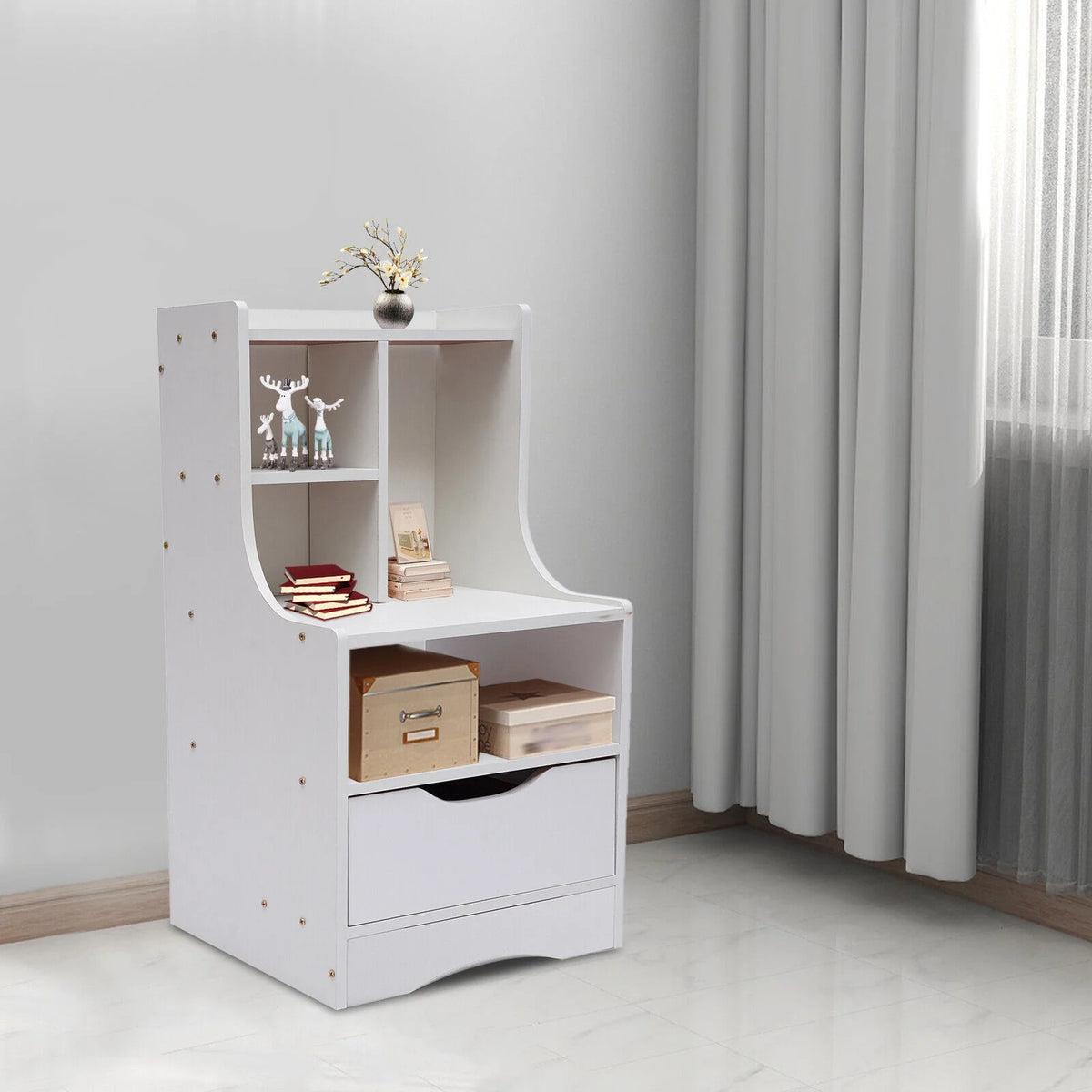 Wooden Nightstand with Drawer D105